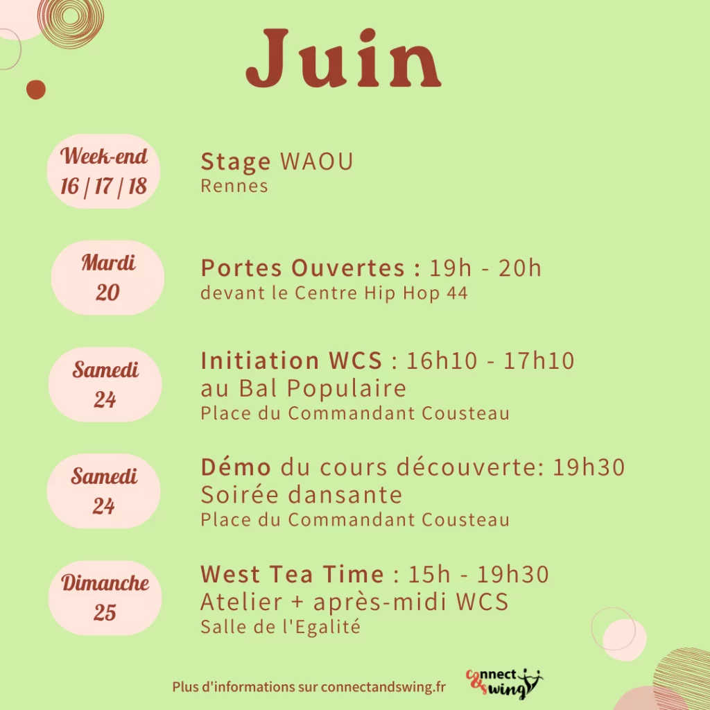 Programme JUIN connect and swing
