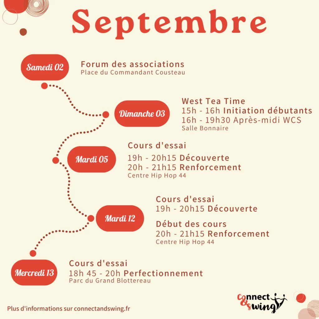 Programme Septembre rentrée connect and swing