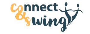 logo connect and swing horizontal fond blanc